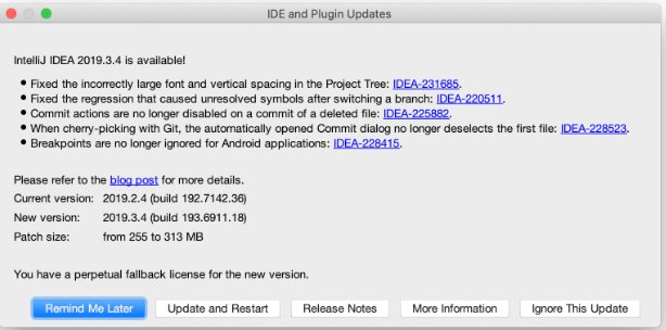 IDE andplugin updates